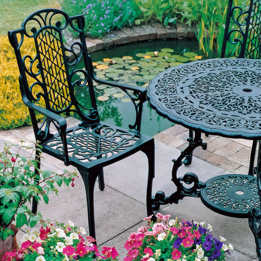 The Foalyard Jardine Leisure Aluminium Victorian Carver Chair Garden Green