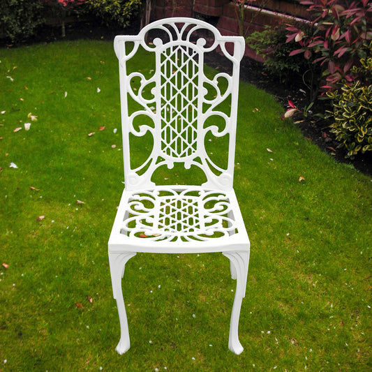 The Foalyard Jardine Leisure Aluminium Victorian Diner Chair Garden White