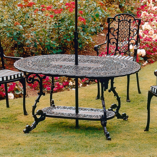 The Foalyard Jardine Leisure Aluminium Victorian Mini Grand Table 141x95cm Garden Black