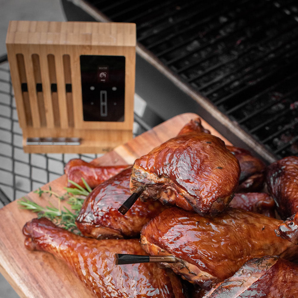 TheFoalyard MEATER Block WiFi Smart Meat Thermometer - chicken legs