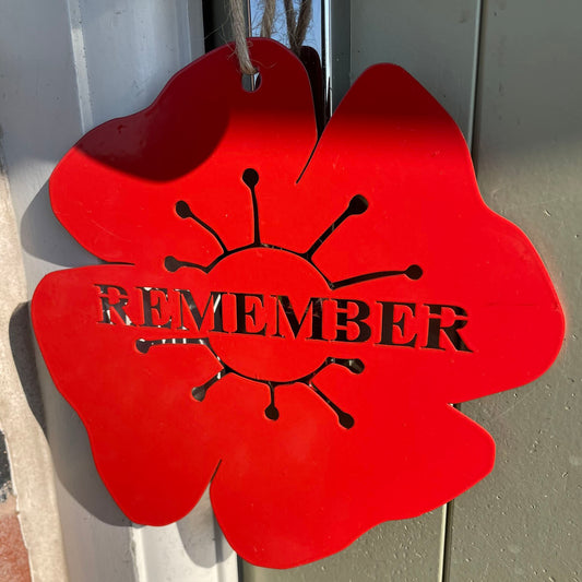 TheFoalyard PoppyForge Hanging Poppy Remember Red Remembrance Day