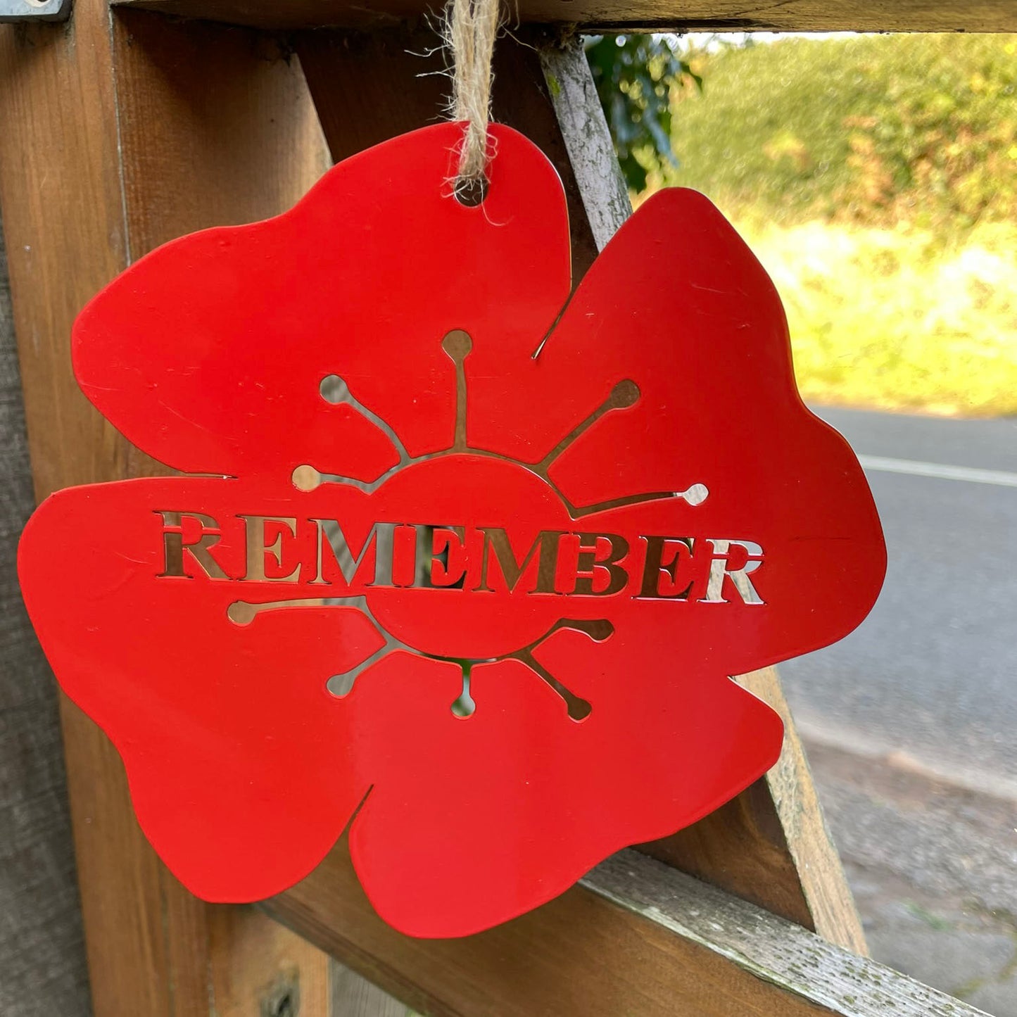 TheFoalyard PoppyForge Hanging Poppy Remember Remembrance Day Red