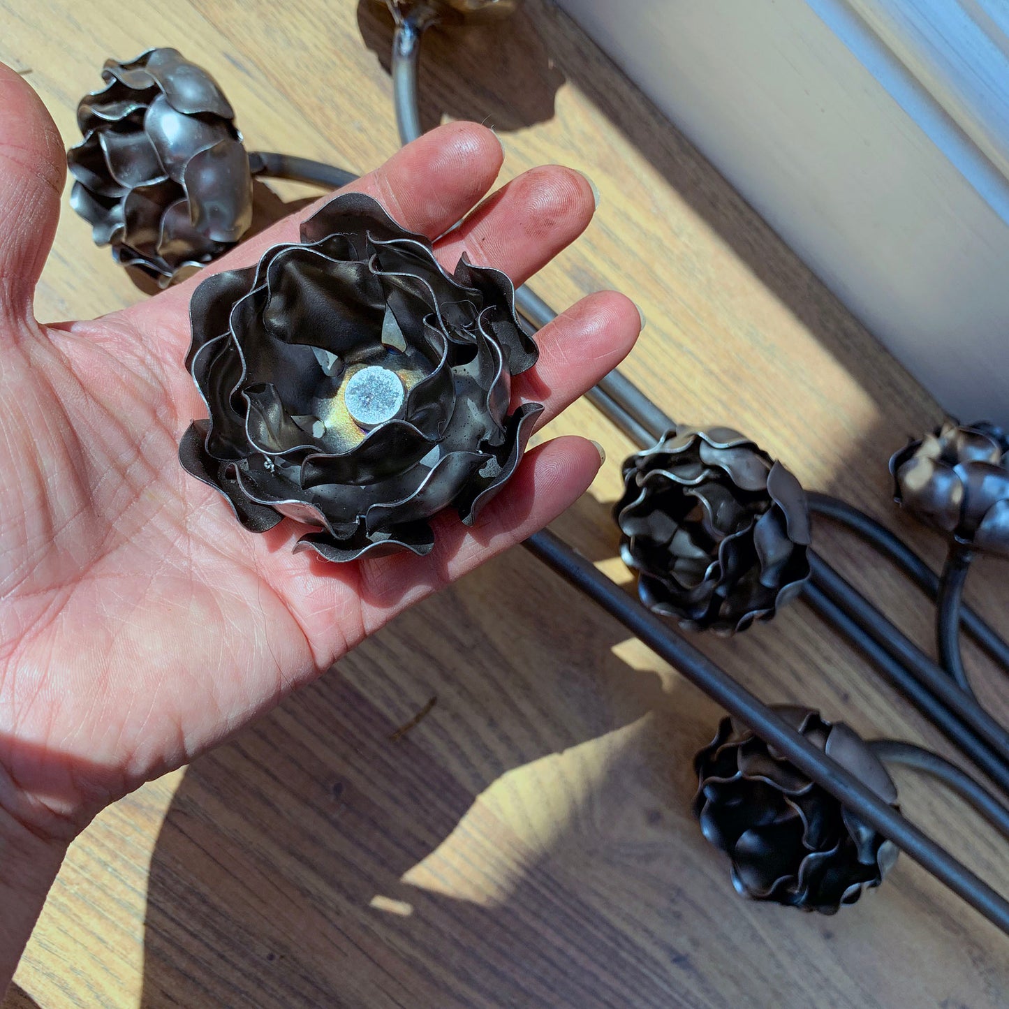 TheFoalyard PoppyForge Rose Plant Pins - high quality British Made flowers garden decoration pack from solid steel