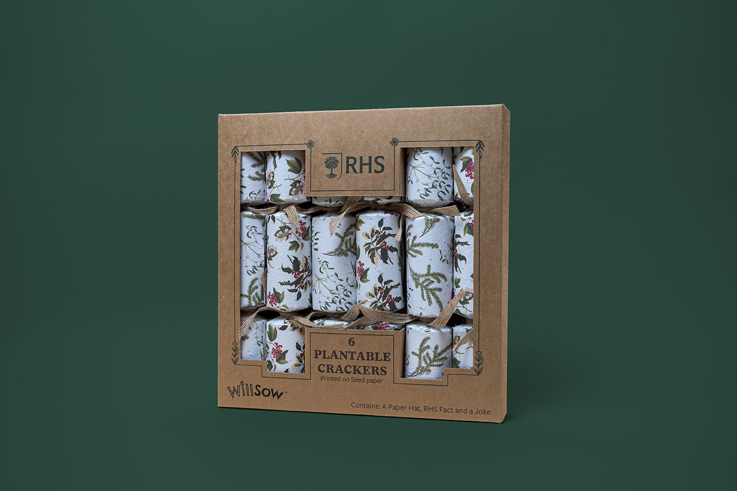 TheFoalyard RHS Willsow Set of 6 Plantable Christmas Crackers
