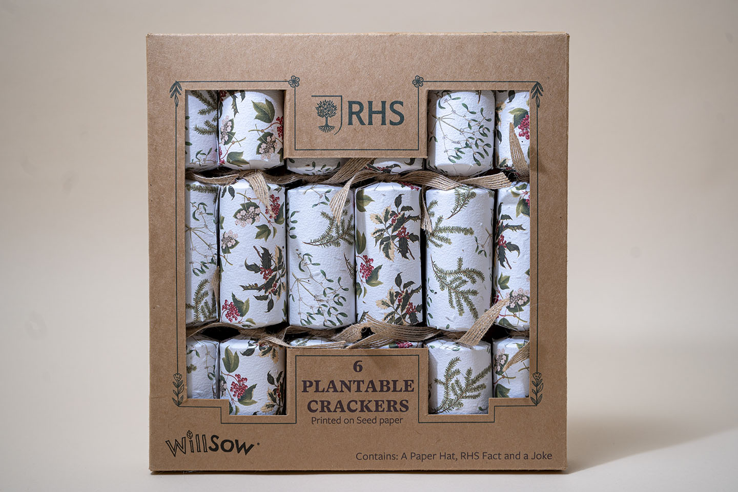 TheFoalyard RHS Willsow Set of 6 Plantable Christmas Crackers front