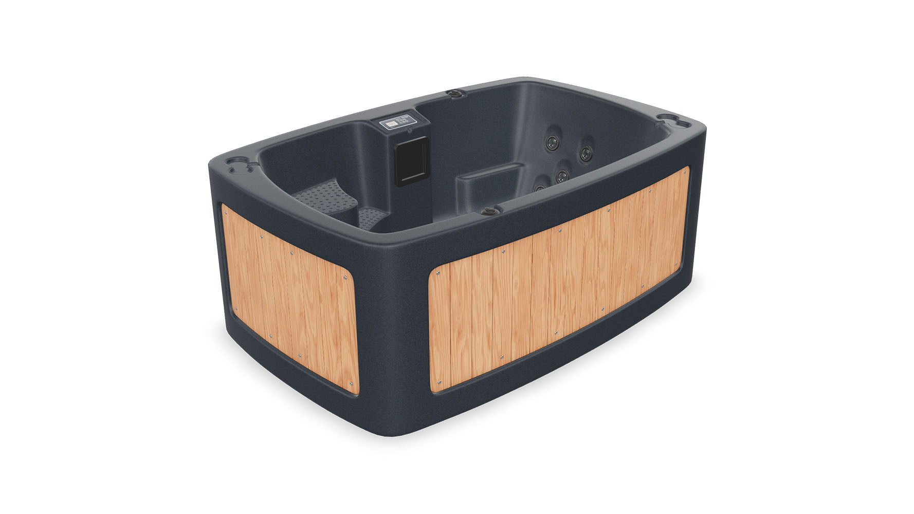 TheFoalyard RotoSpa DuoSpa S240 hot tub Granite Grey with Teak panels