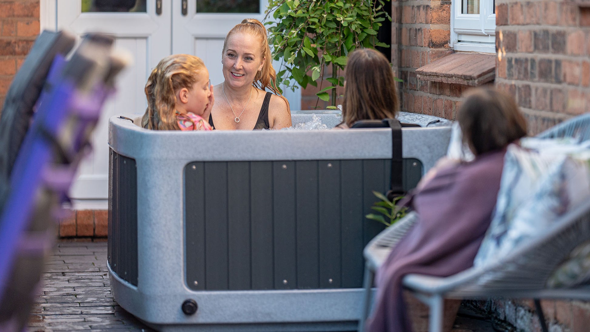 TheFoalyard RotoSpa DuoSpa S240 hot tub Light Grey with Grey panels - three persons