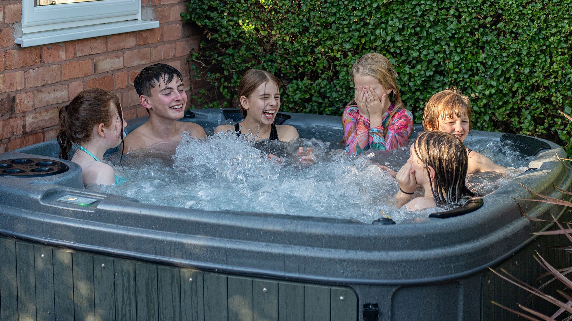 TheFoalyard RotoSpa DuraSpa S380 hot tub Granite Grey with Dark Grey panels 5 6 persons - kids party