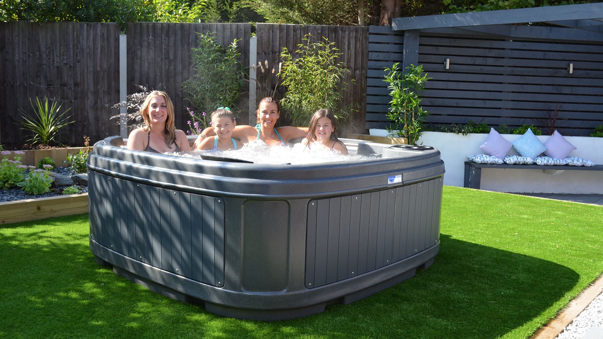 TheFoalyard RotoSpa DuraSpa S380 hot tub Granite Grey with Dark Grey panels 5 6 persons - mums and girls party