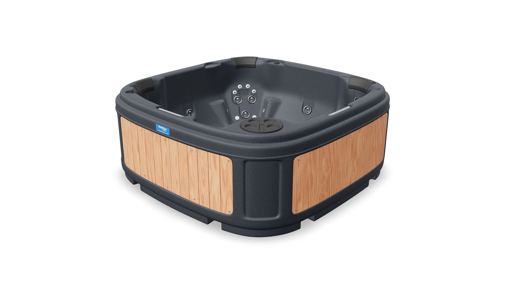 TheFoalyard RotoSpa DuraSpa S380 hot tub Granite Grey with Teak panels 5 6 persons