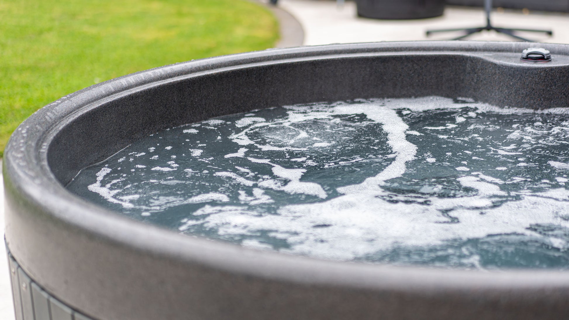 TheFoalyard RotoSpa OrbisSpa hot tub Granite Grey with Dark Grey panels British Made - back garden home premium jacuzzi relax