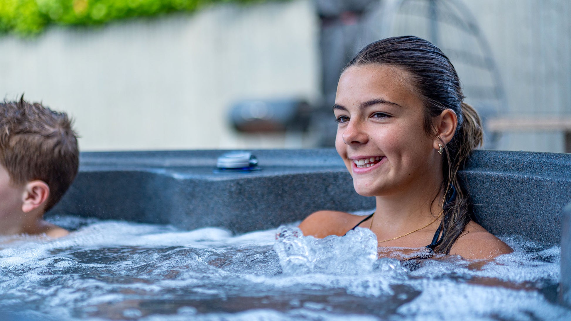 TheFoalyard RotoSpa OrbisSpa hot tub Granite Grey with Dark Grey panels British Made - bubbling premium family home jacuzzi relax