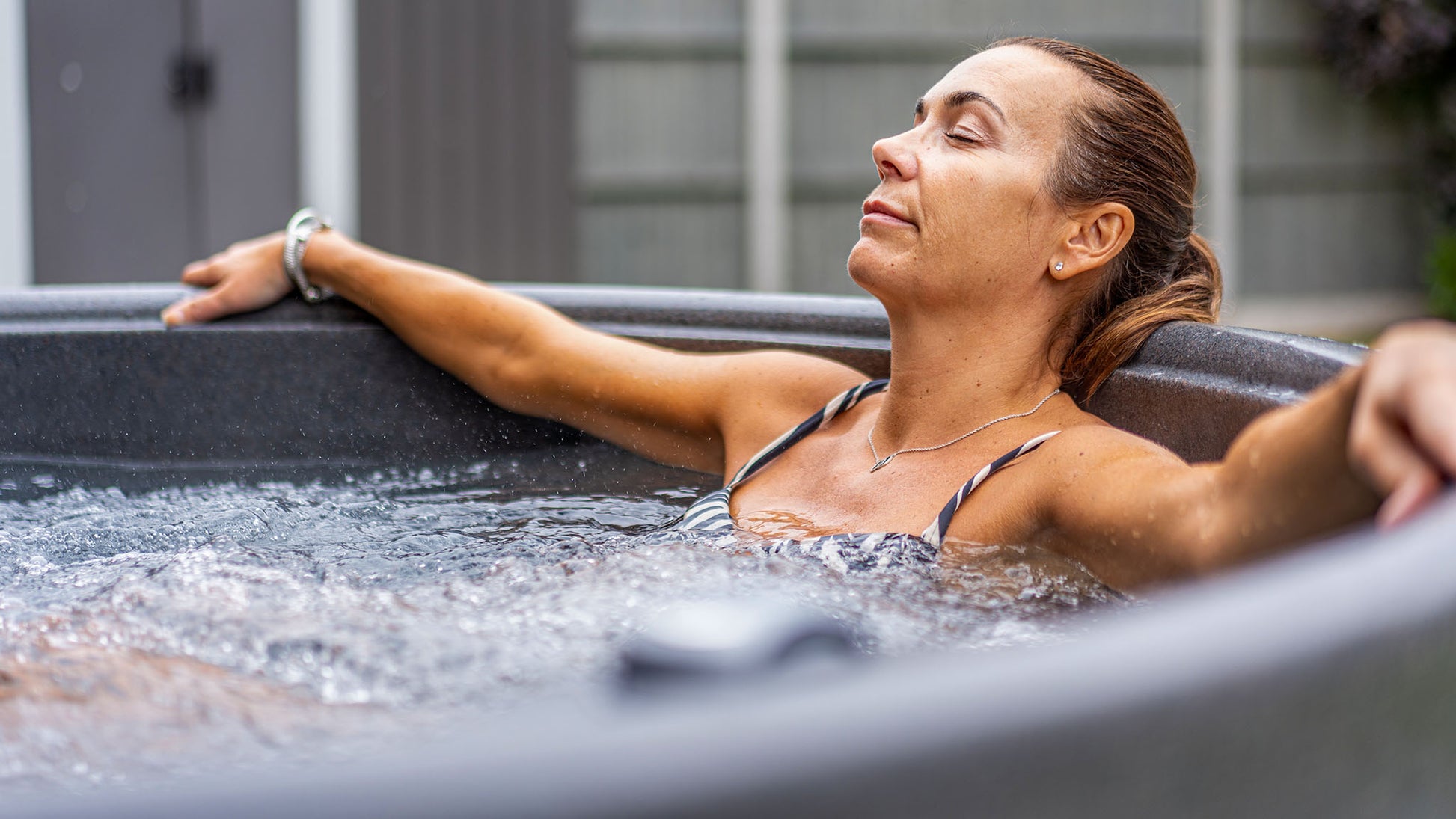 TheFoalyard RotoSpa OrbisSpa hot tub Granite Grey with Dark Grey panels British Made - bubbling premium home jacuzzi relax