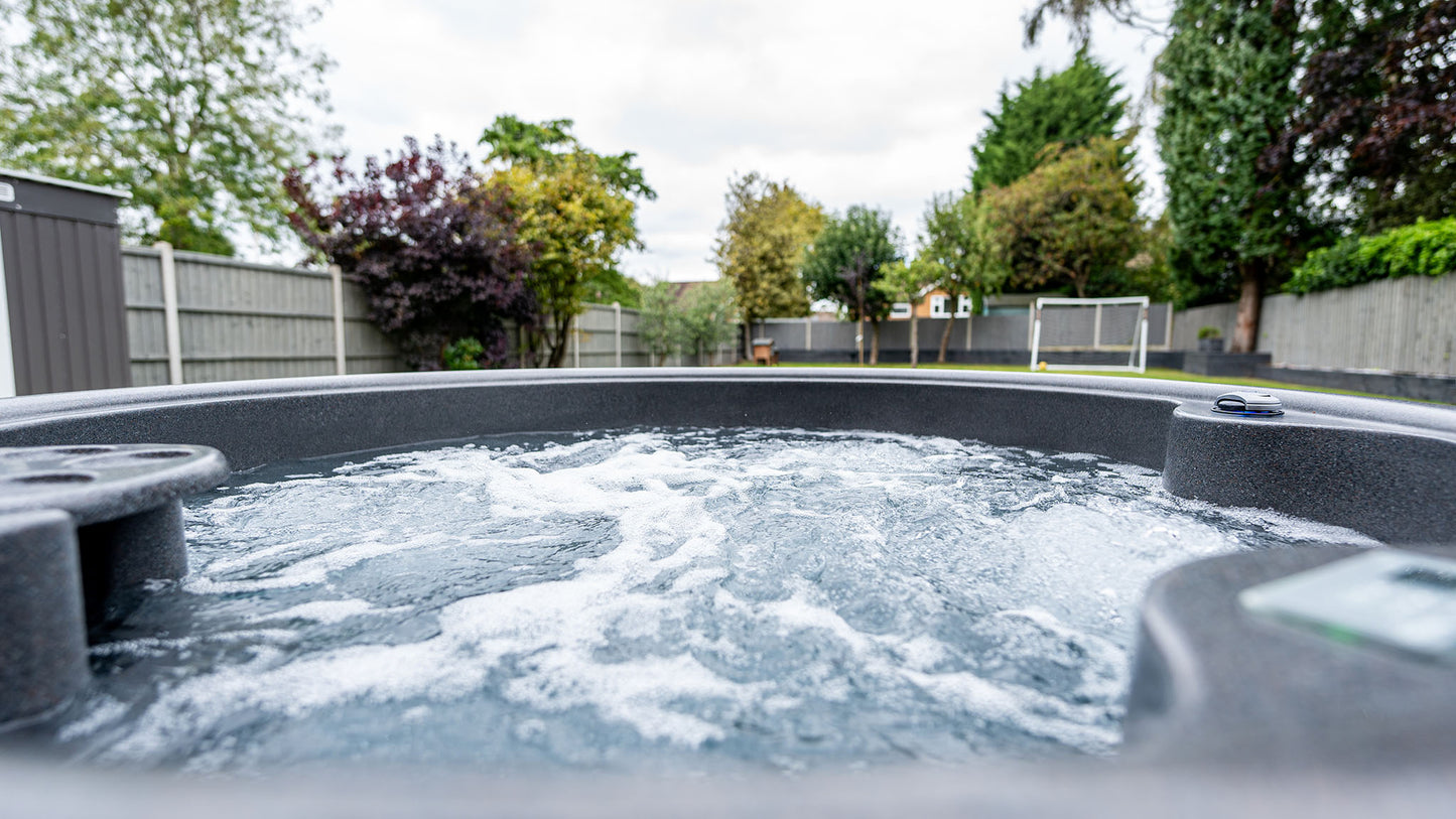 TheFoalyard RotoSpa OrbisSpa hot tub Granite Grey with Dark Grey panels British Made - premium bubbling jacuzzi relax home back garden