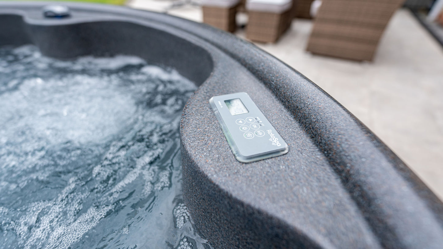 TheFoalyard RotoSpa OrbisSpa hot tub Granite Grey with Dark Grey panels British Made - premium home jacuzzi control board