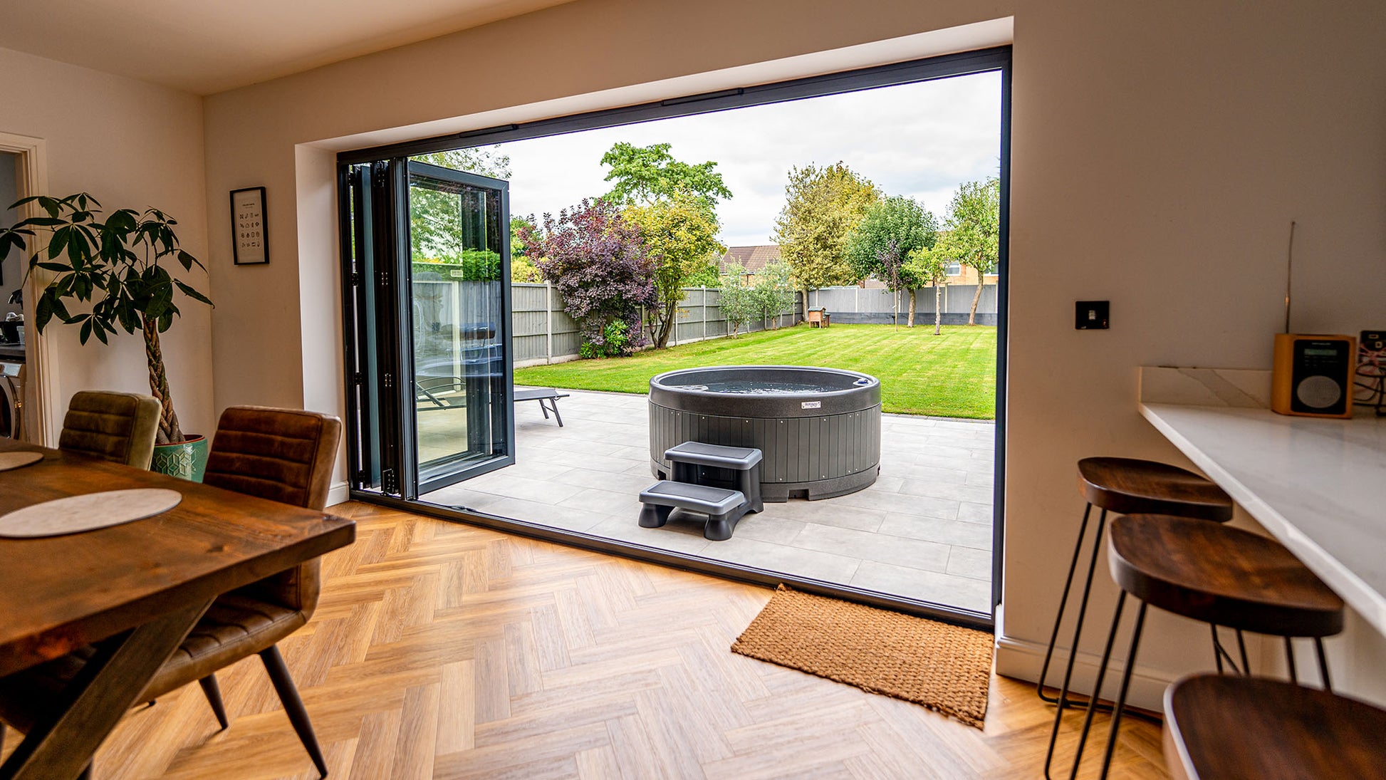 TheFoalyard RotoSpa OrbisSpa hot tub Granite Grey with Dark Grey panels British Made - premium jacuzzi home back garden