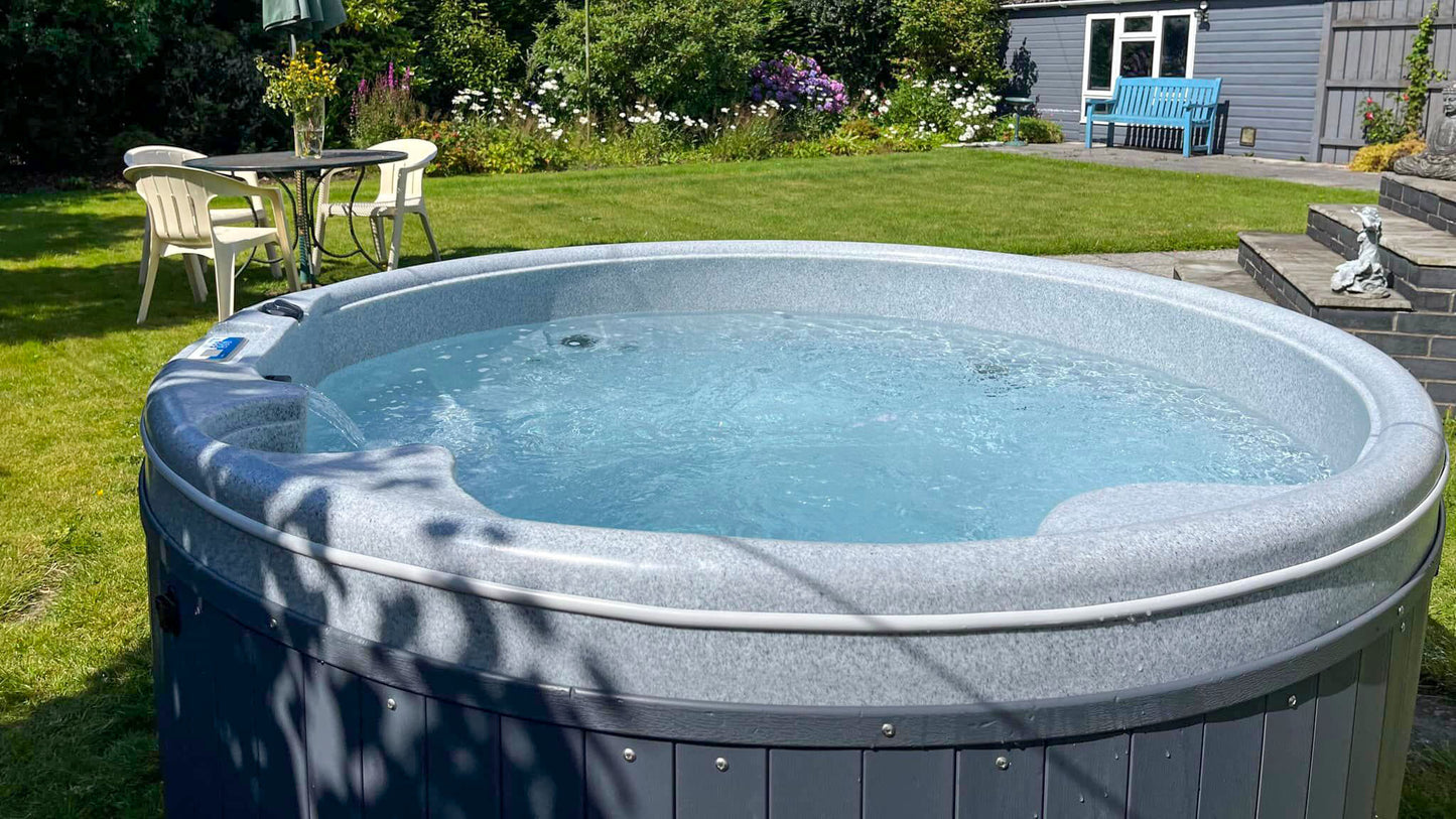 TheFoalyard RotoSpa OrbisSpa hot tub Light Dark Grey with Dark Grey panels British Made - home back garden jacuzzi premium relax