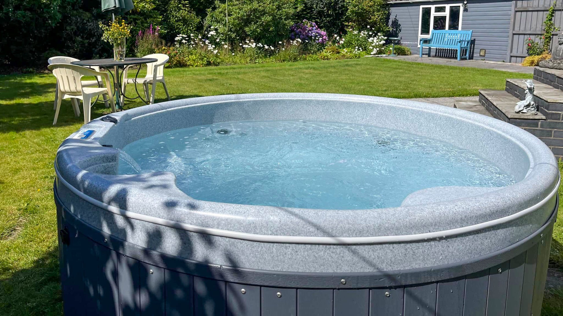 TheFoalyard RotoSpa OrbisSpa hot tub Light Dark Grey with Dark Grey panels British Made - home back garden jacuzzi premium relax