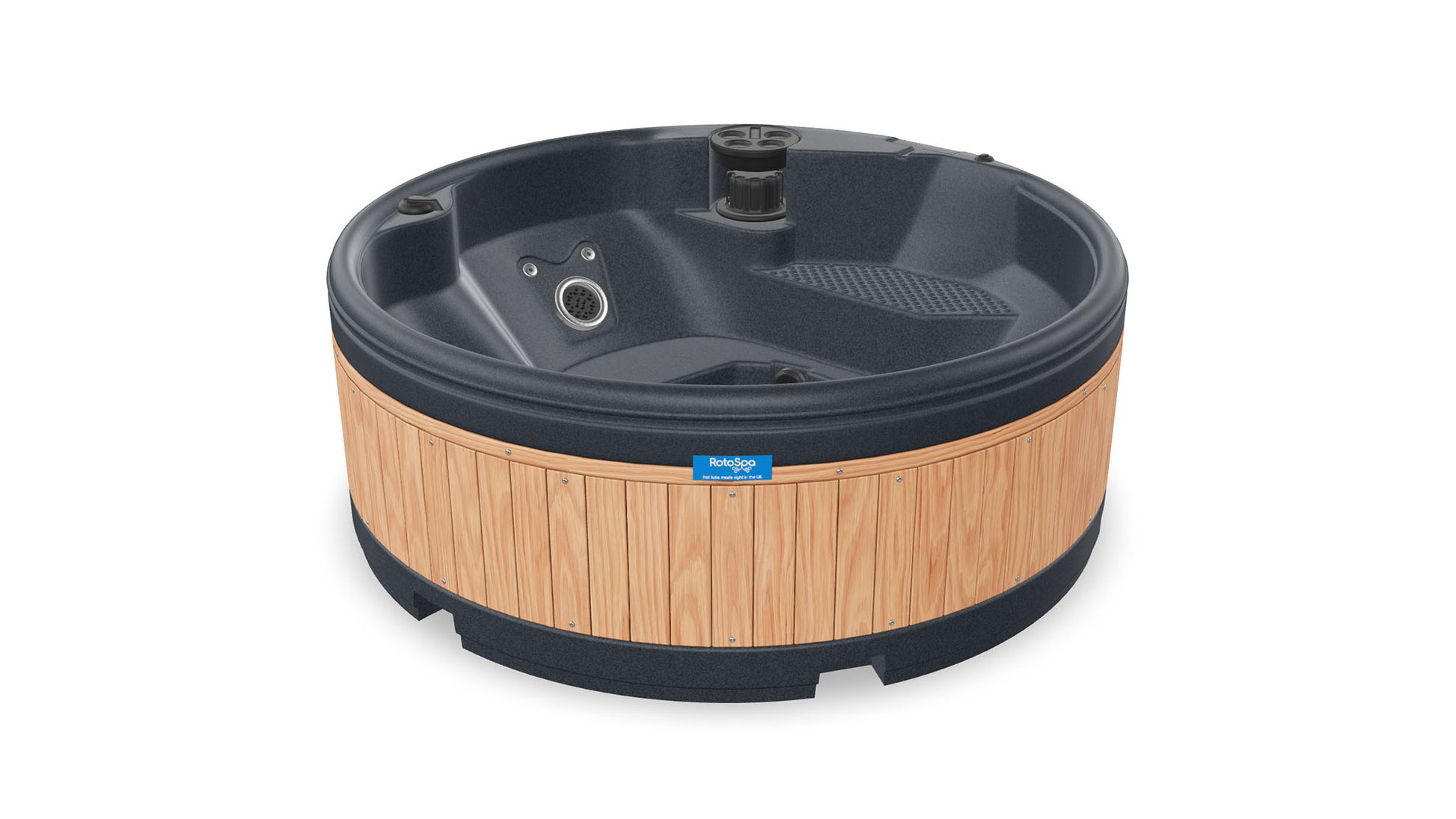 TheFoalyard RotoSpa QuatroSpa British made hot tub Granite Grey shell with Teak panels 5 6 persons