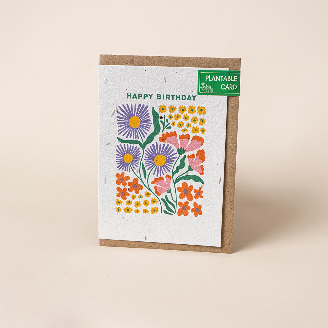 TheFoalyard Willsow Happy Birthday Flower Graphic Wildflowers Plantable Card