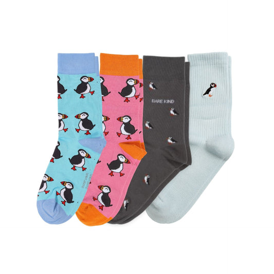 The Puffin 4 Pack Bamboo Sock Set