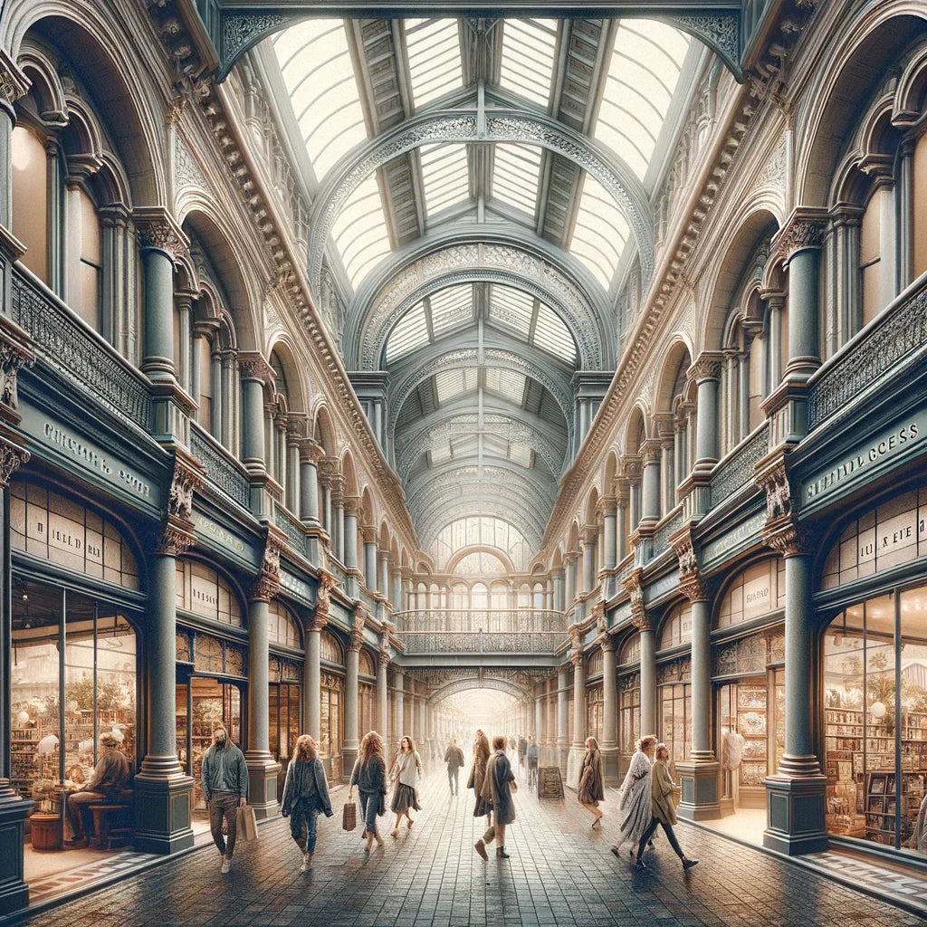Cardiff The Arcades of Queen Street Canvas