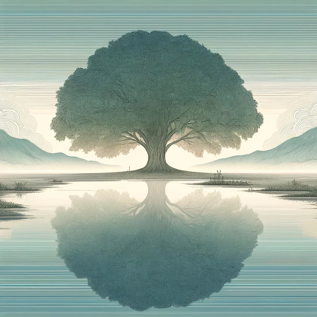 The Lonely Tree on a Misty Morning Canvas