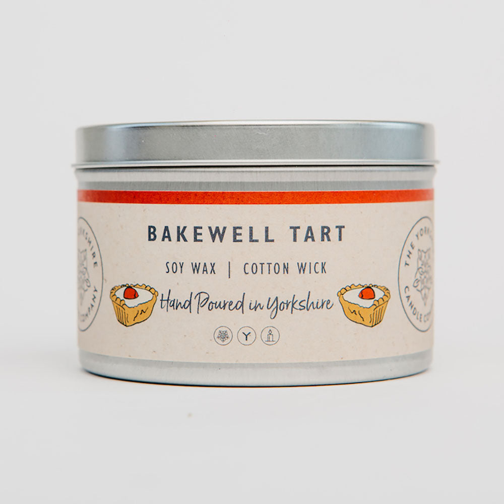 The Foalyard - Bakewell Tart Scented Tin Candle large British Made by The Yorkshire Candle Company