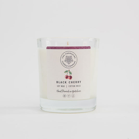 The Foalyard - Black Cherry Candle in Glass Tumbler British Made by The Yorkshire Candle Company