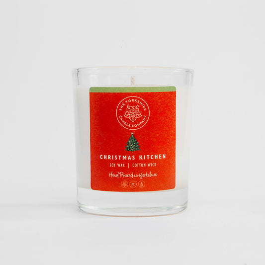 The Foalyard - Christmas Kitchen Candle in Glass Tumbler British Made by The Yorkshire Candle Company
