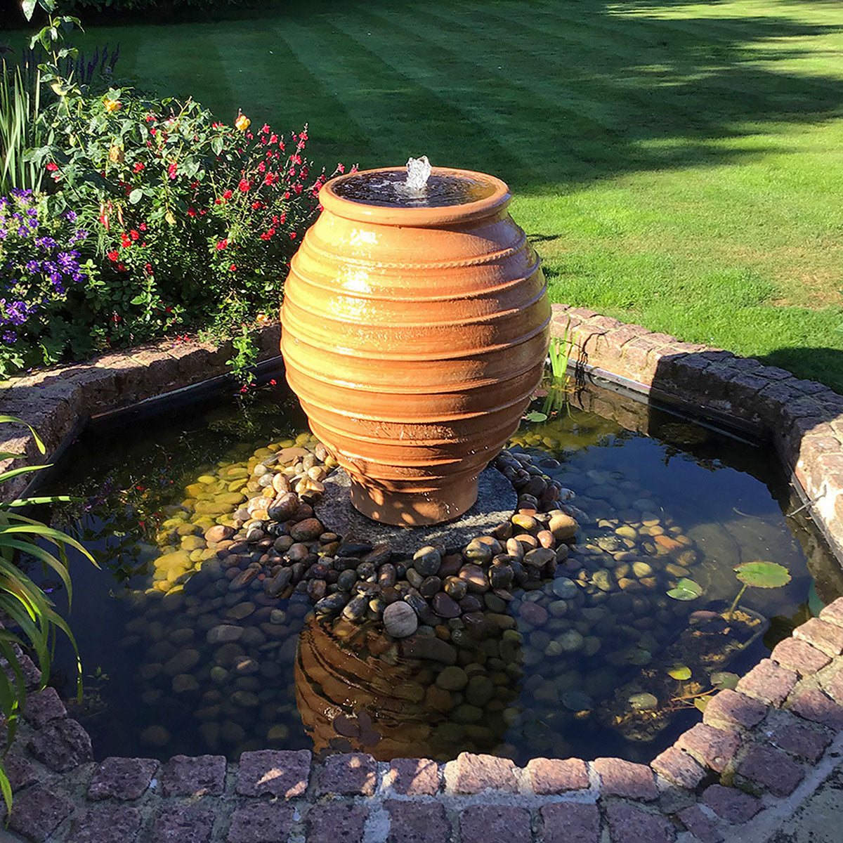 The Foalyard - Koronios Cretan Terracotta Large Frost-Proof Pot from H70 x D60cm water feature - 50 years guarantee - The Terracotta Pot Company - Cretan Ceramics by Andonis Araviakis