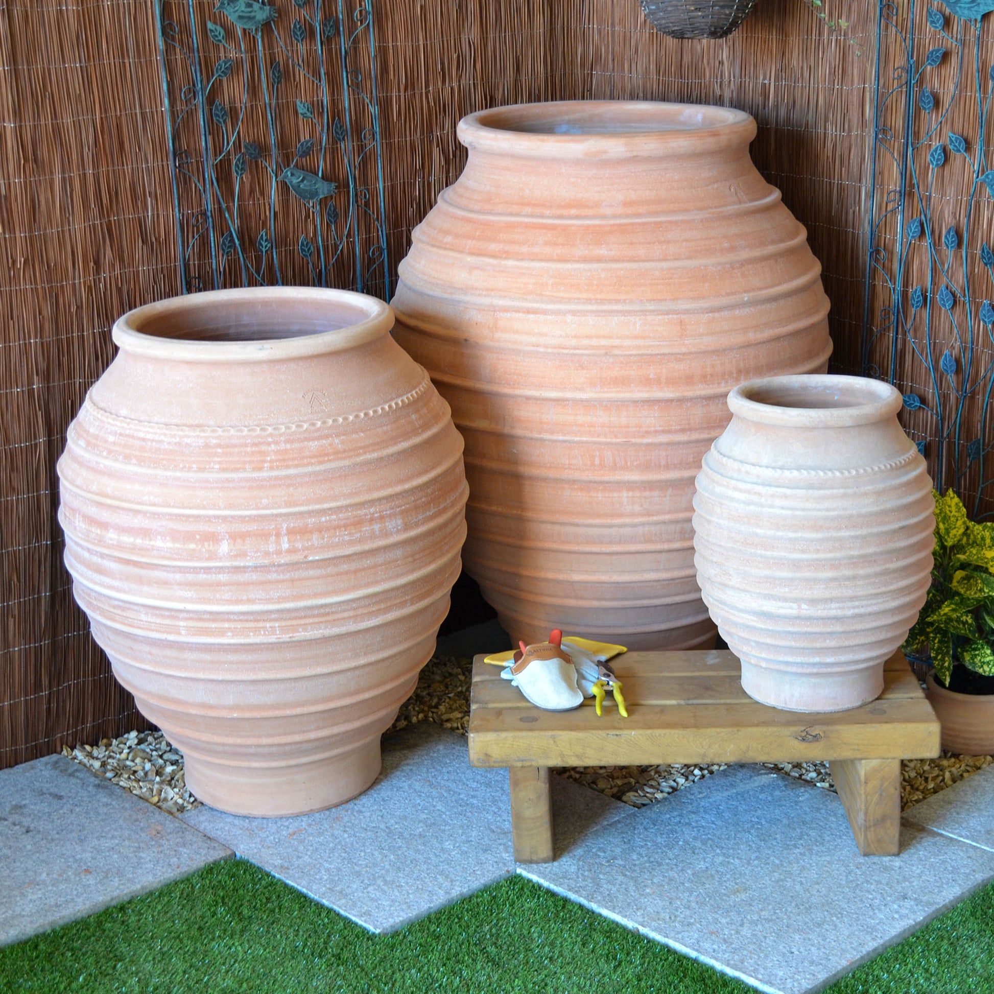 The Foalyard - Koronios Cretan Terracotta Large Frost-Proof Pots from H70 x D60cm home patio garden high quality - 50 years guarantee - The Terracotta Pot Company - Cretan Ceramics by Andonis Araviakis