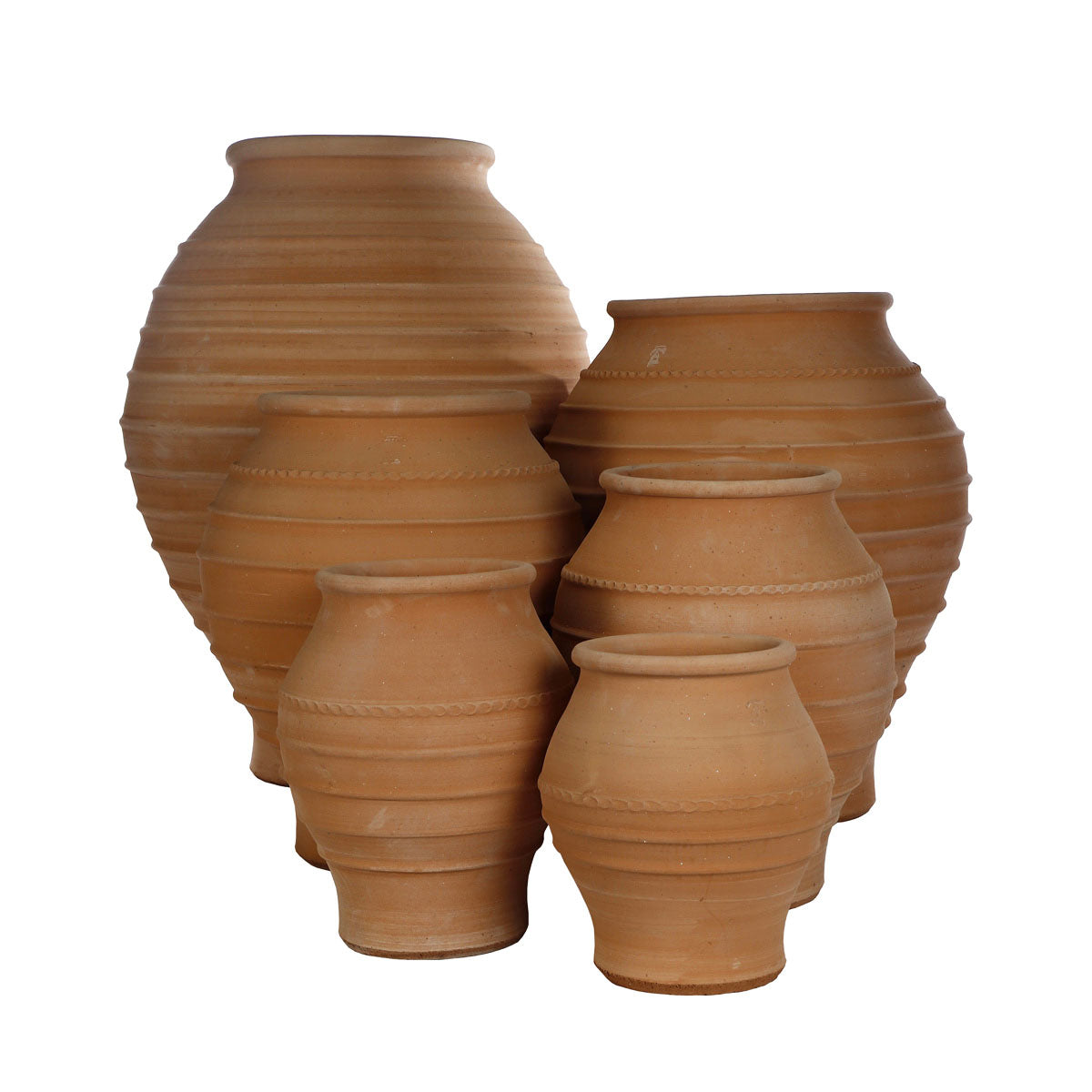 The Foalyard - Koronios Cretan Terracotta Large Frost-Proof Pots group from H70 x D60cm - 50 years guarantee - The Terracotta Pot Company - Cretan Ceramics by Andonis Araviakis