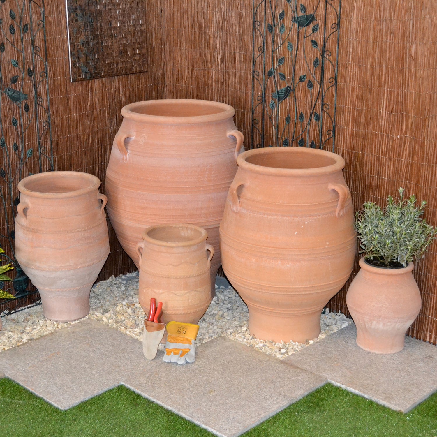 The Foalyard - Pithari Cretan Terracotta Large Frost-Proof Planters from H70 x D45cm premium quality - 50 years guarantee - The Terracotta Pot Company - Cretan Ceramics by Andonis Araviakis