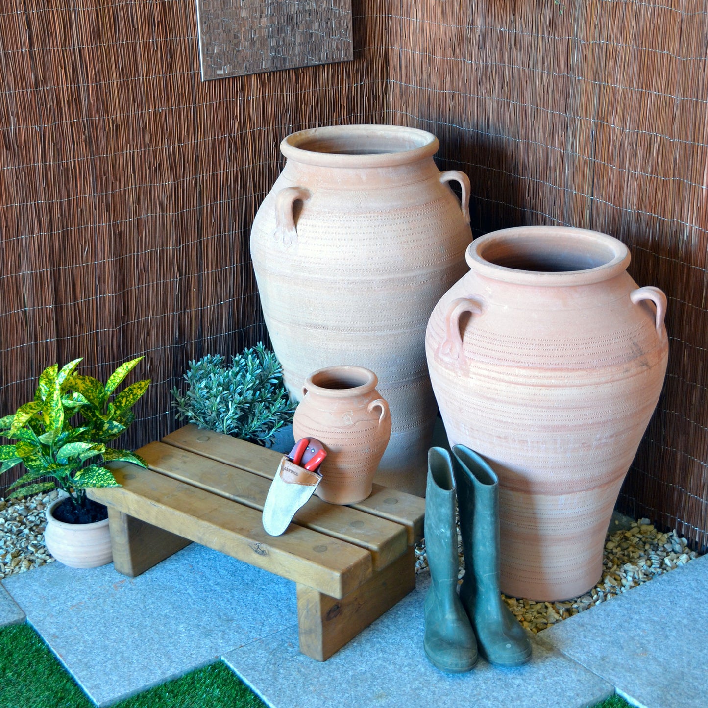 The Foalyard - Pithos Cretan Terracotta Large Frost-Proof Pots from H70 x D45cm premium quality home garden patio - 50 years guarantee - The Terracotta Pot Company - Cretan Ceramics by Andonis Araviakis