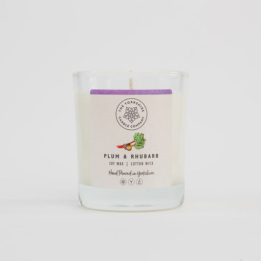 The Foalyard - Plum and Rhubarb Candle Glass Tumbler British Made by The Yorkshire Candle Company
