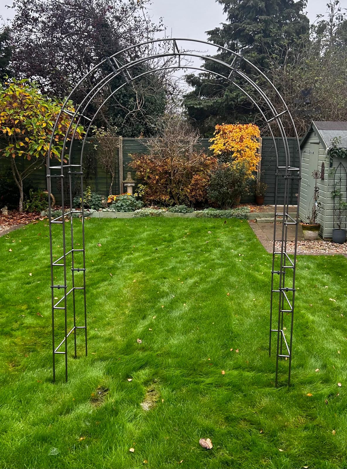 The Foalyard - PoppyForge Paris Arch - Bare Metal Ready to Rust - Garden Path Arch