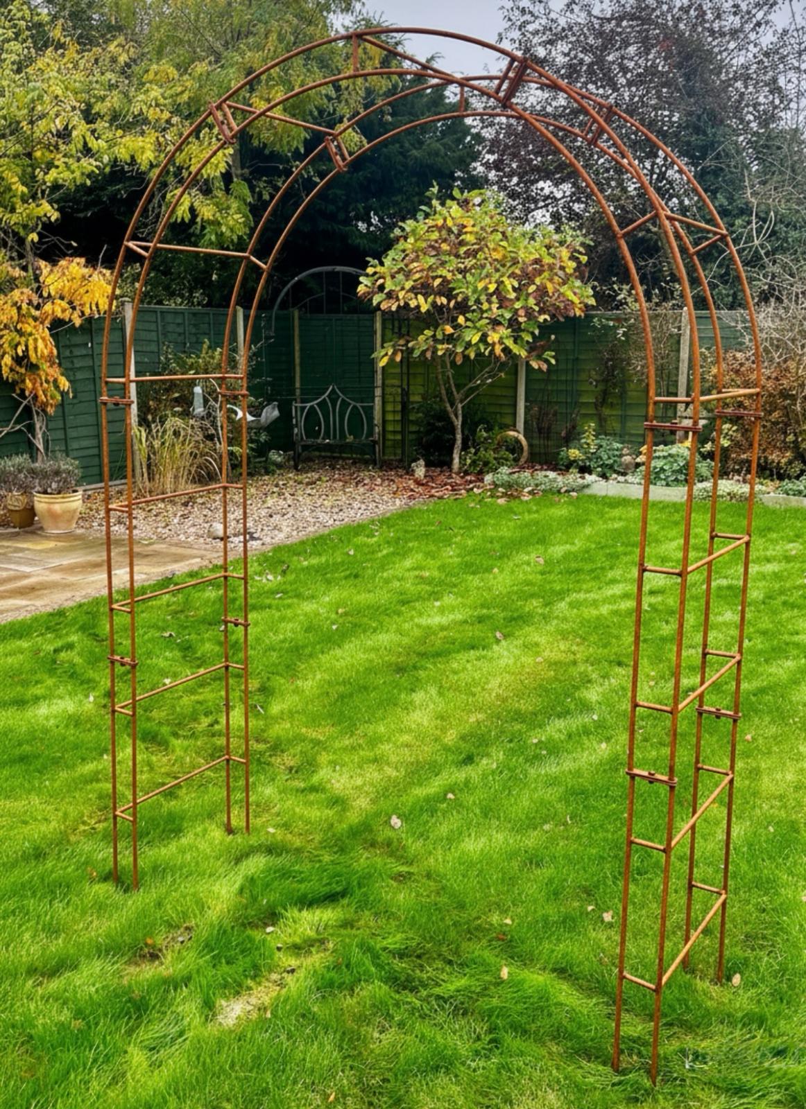 The Foalyard - PoppyForge Paris Arch - Bare Metal Ready to Rust - Solid Steel Garden Arch