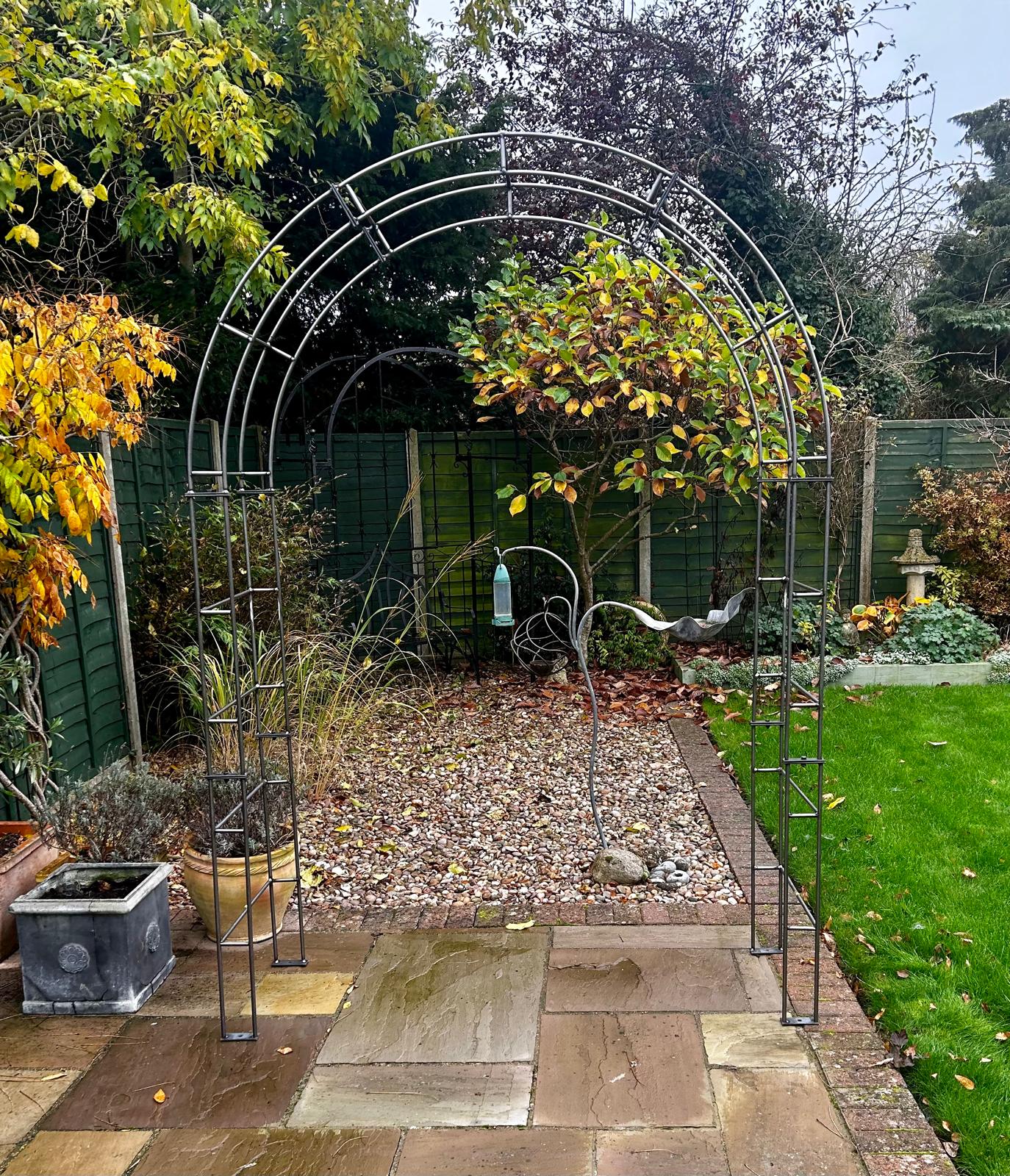 The Foalyard - PoppyForge Paris Arch - Bare Metal Ready to Rust Solid Steel - Hard Standing Installation
