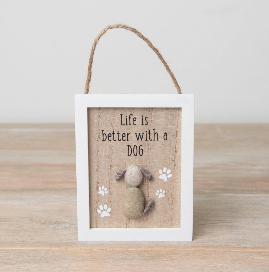The Foalyard - Portland Living Life is Better with a DOG - Hanging Pebble Plaque.jpg