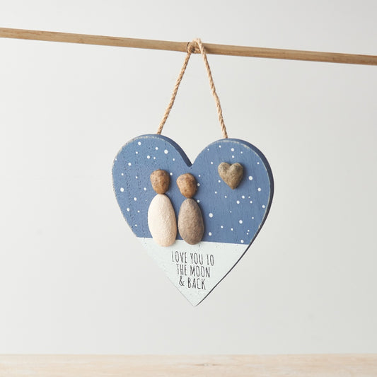 The Foalyard - Portland Living Love You to the Moon & Back - Hanging Heart Pebble Sign.jpg