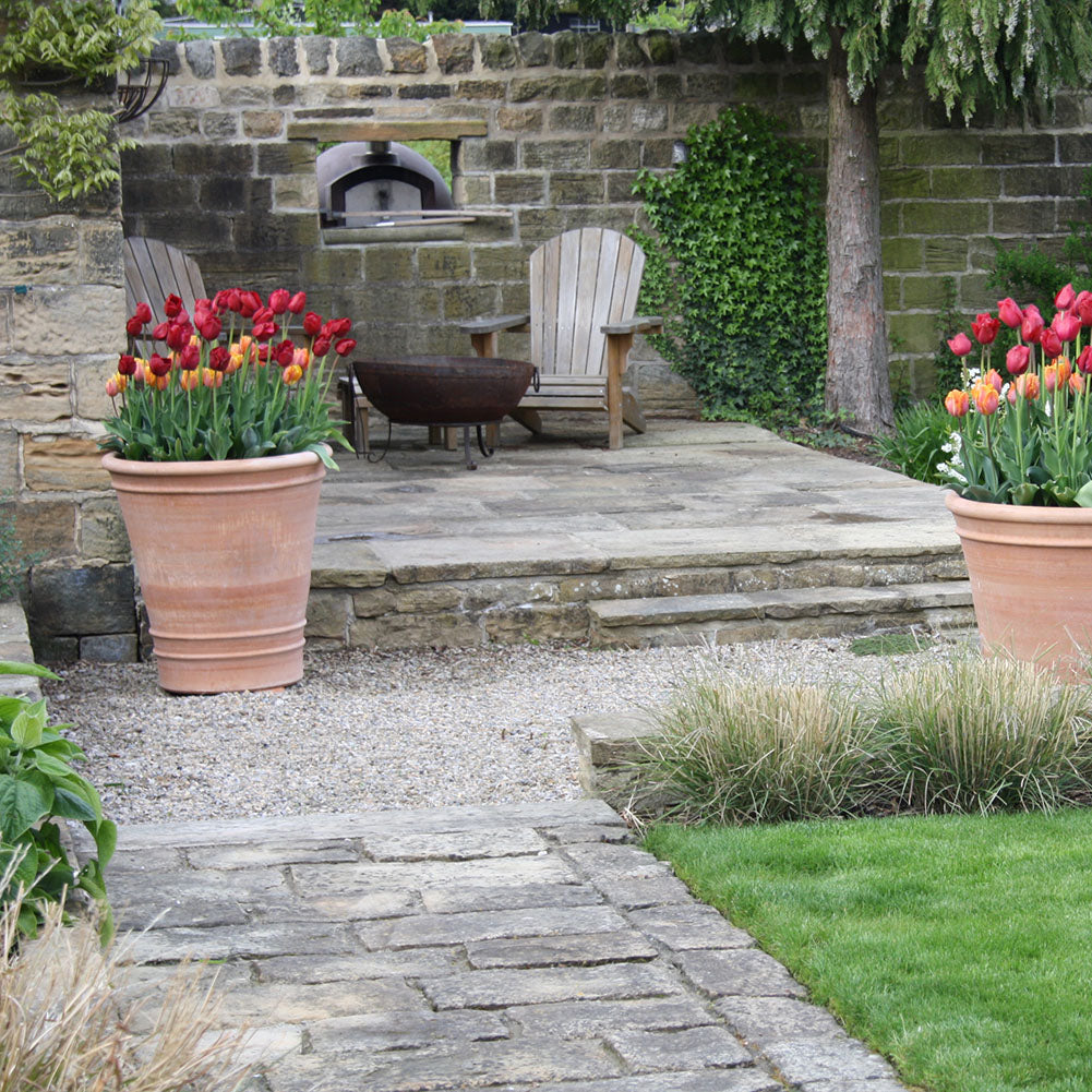 The Foalyard - Sitia Cretan Terracotta Large Frost-Proof Planter H75 x D75cm garden patio high quality - 50 years guarantee - The Terracotta Pot Company - Cretan Ceramics by Andonis Araviakis