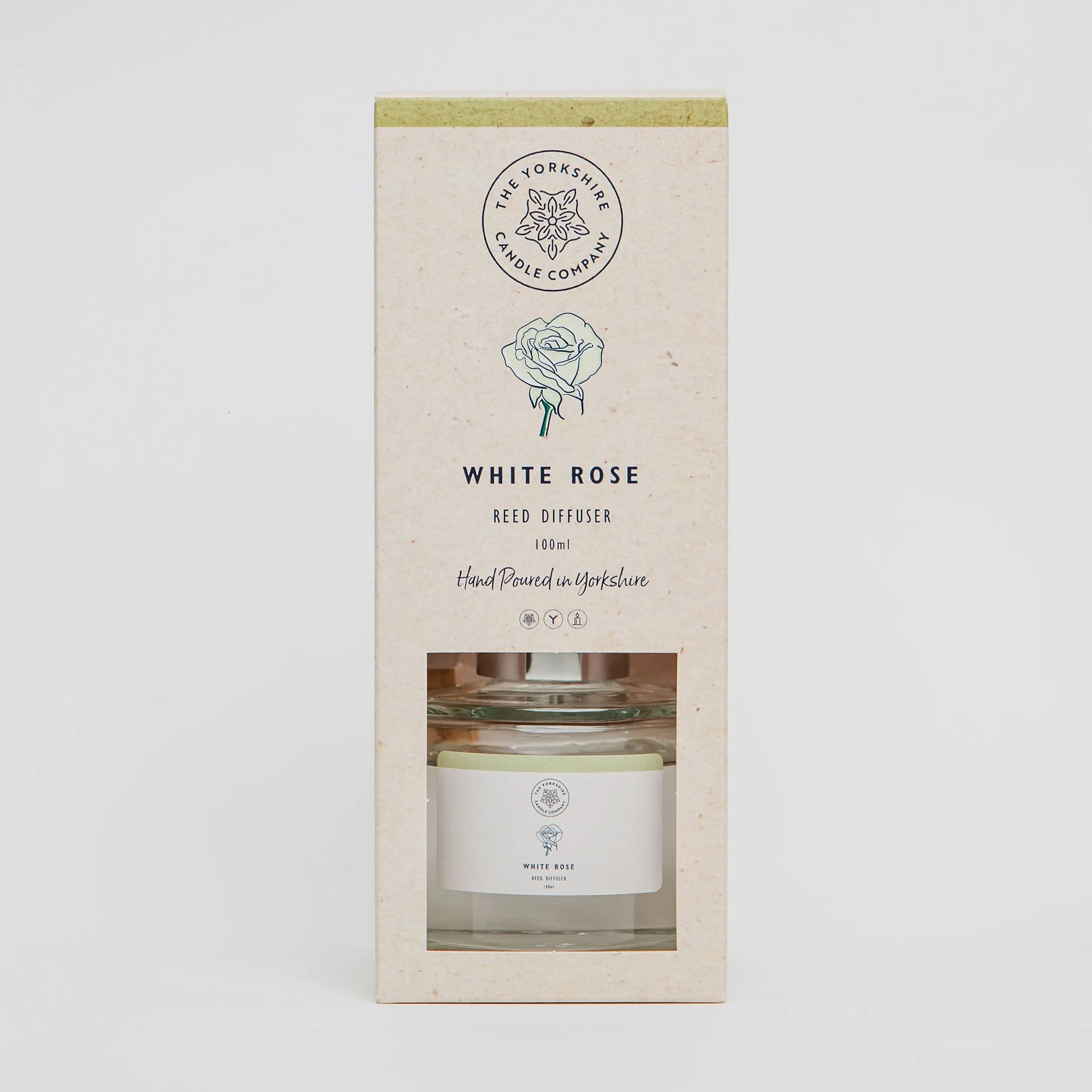 The Foalyard - White Rose Reed Diffuser with presentation box British Made by The Yorkshire Candle Company