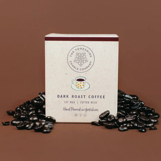 The Foalyard Dark Roast Coffee Candle Glass Tumbler presentation box