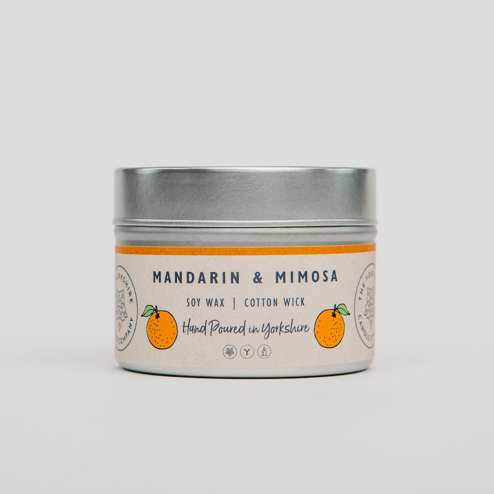 The Foalyard Mandarin Mimosa Scented Small Tin Candle