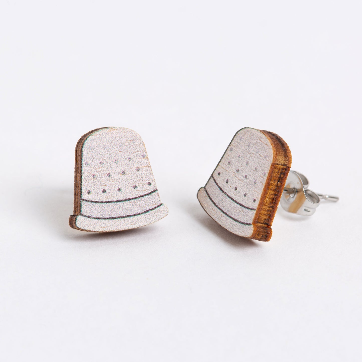 Thimble Wooden Earrings  - Sewing Gift