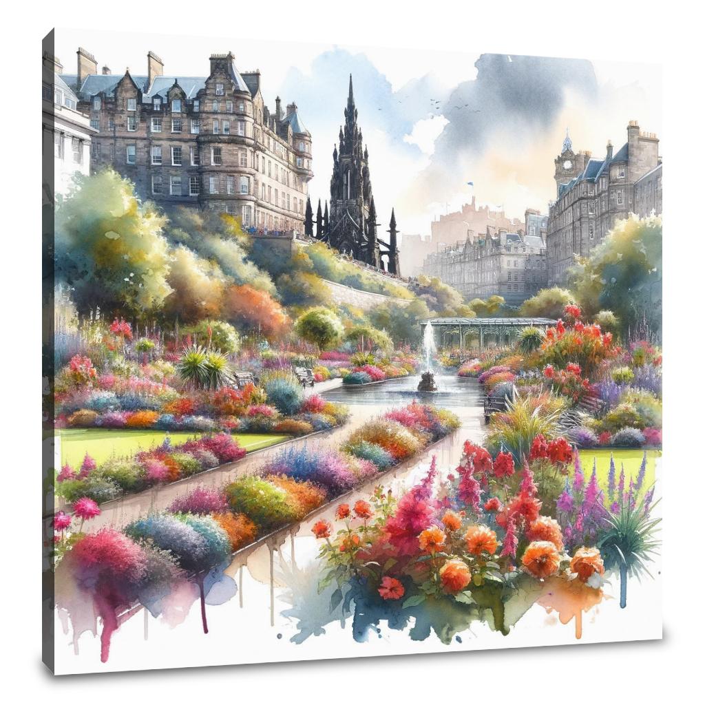 Edinburgh Princes Street Gardens Bloom Canvas