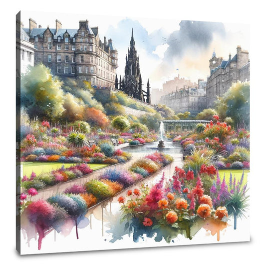 Edinburgh Princes Street Gardens Bloom Canvas