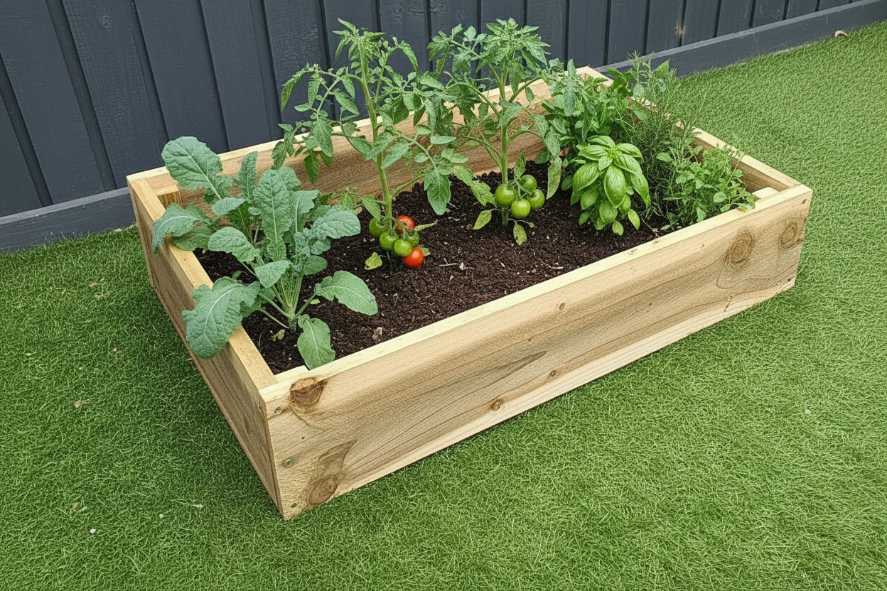 6x1 Timber Wooden Raised planter Beds choose from 3 hights