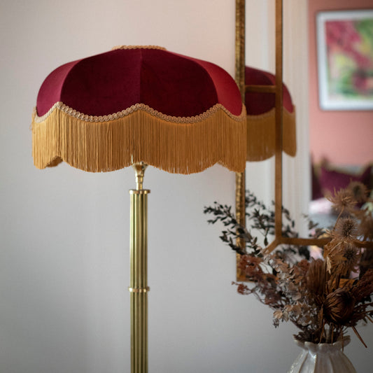 The Burgundy Fringed Lampshade